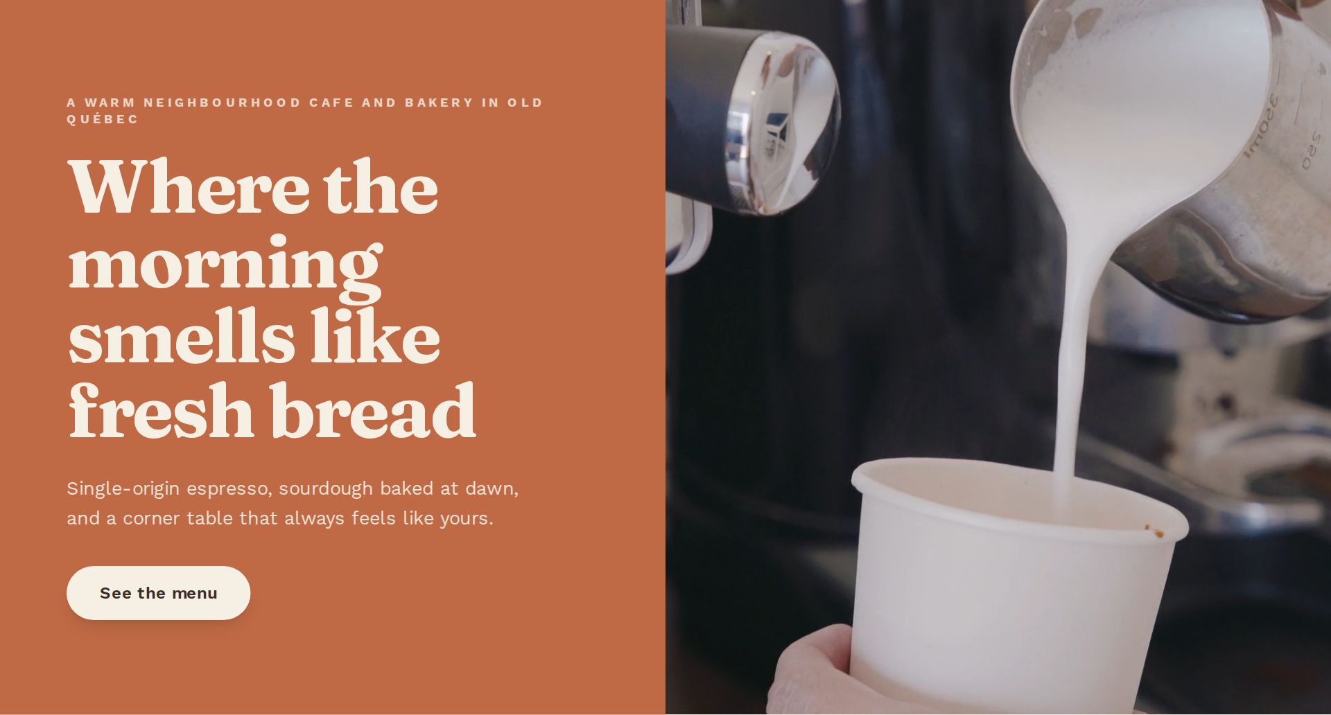 A different business: a warm cafe site