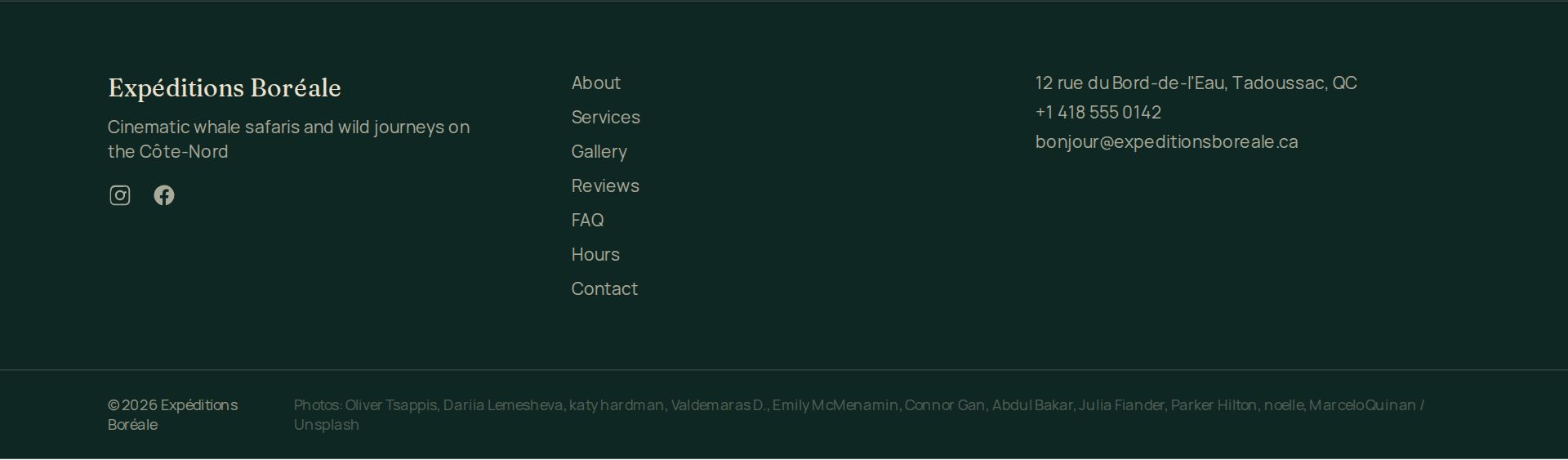 Colonnes footer
