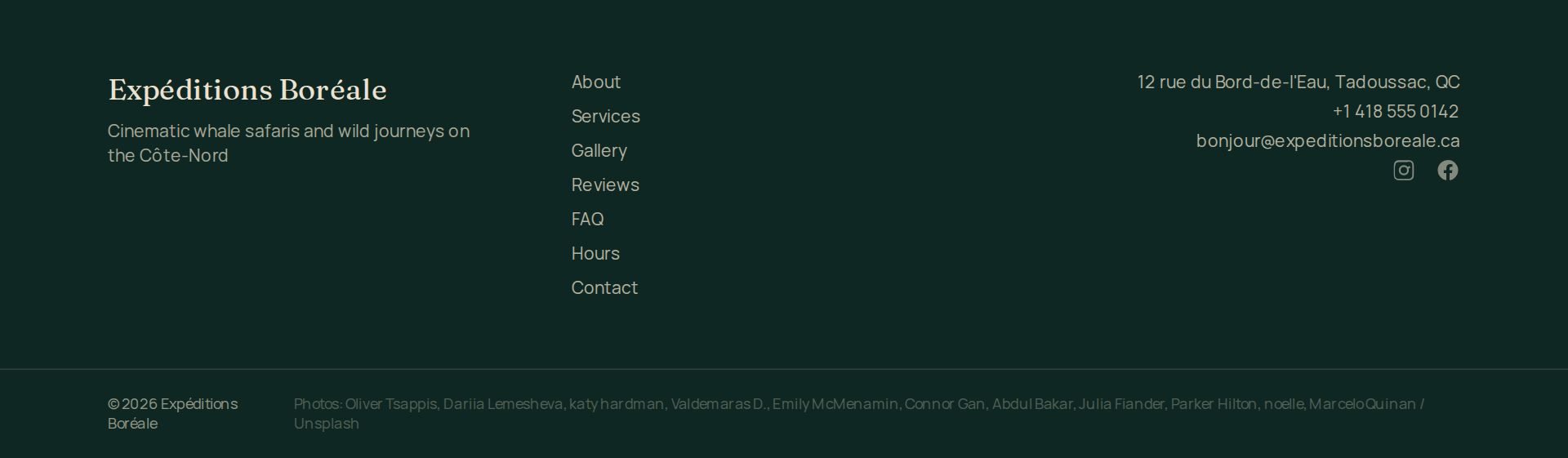 Bande foncée footer